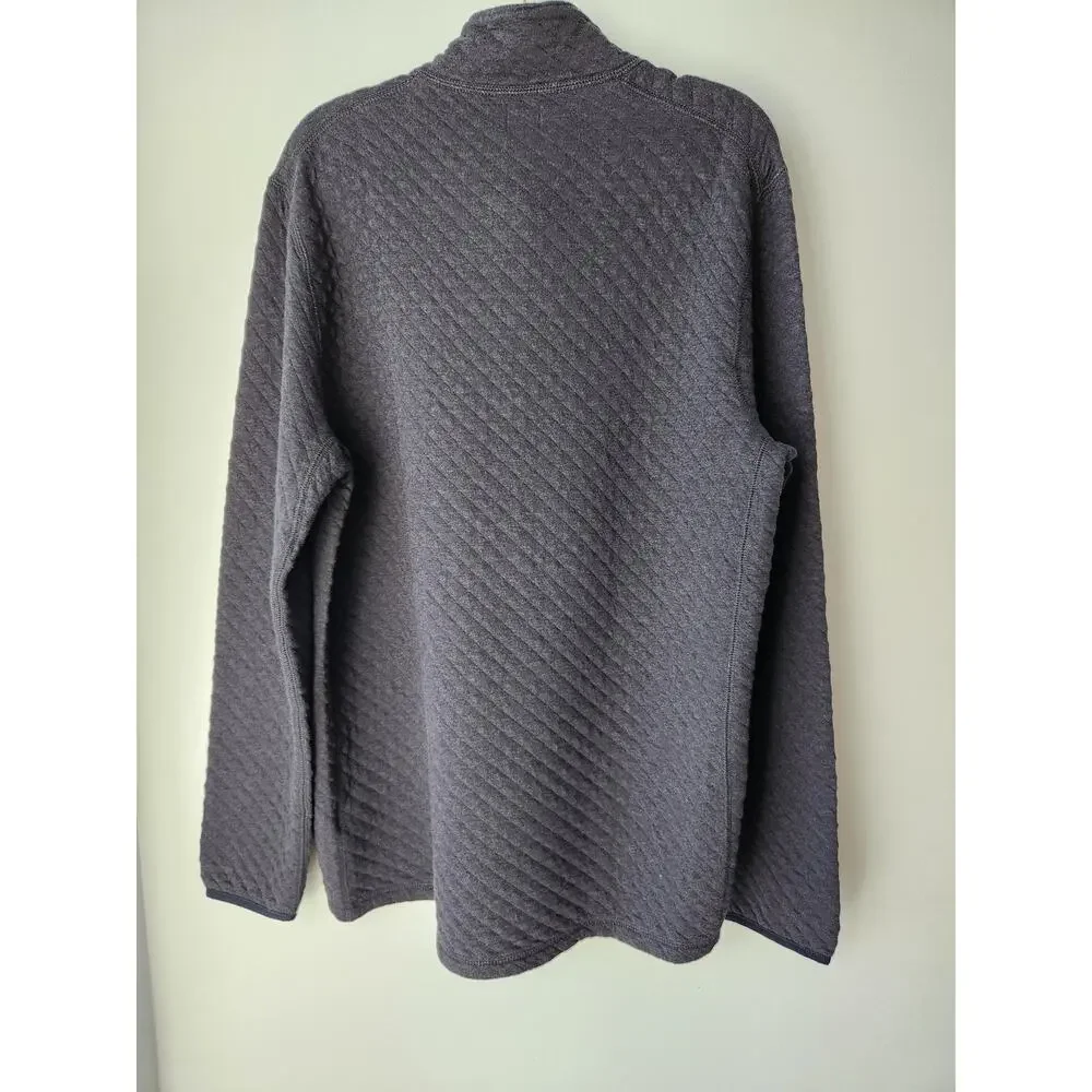 NWT J. Crew Quilted Quarter-Zip Heather Deep Navy L